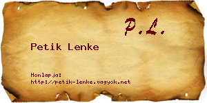 Petik Lenke névjegykártya